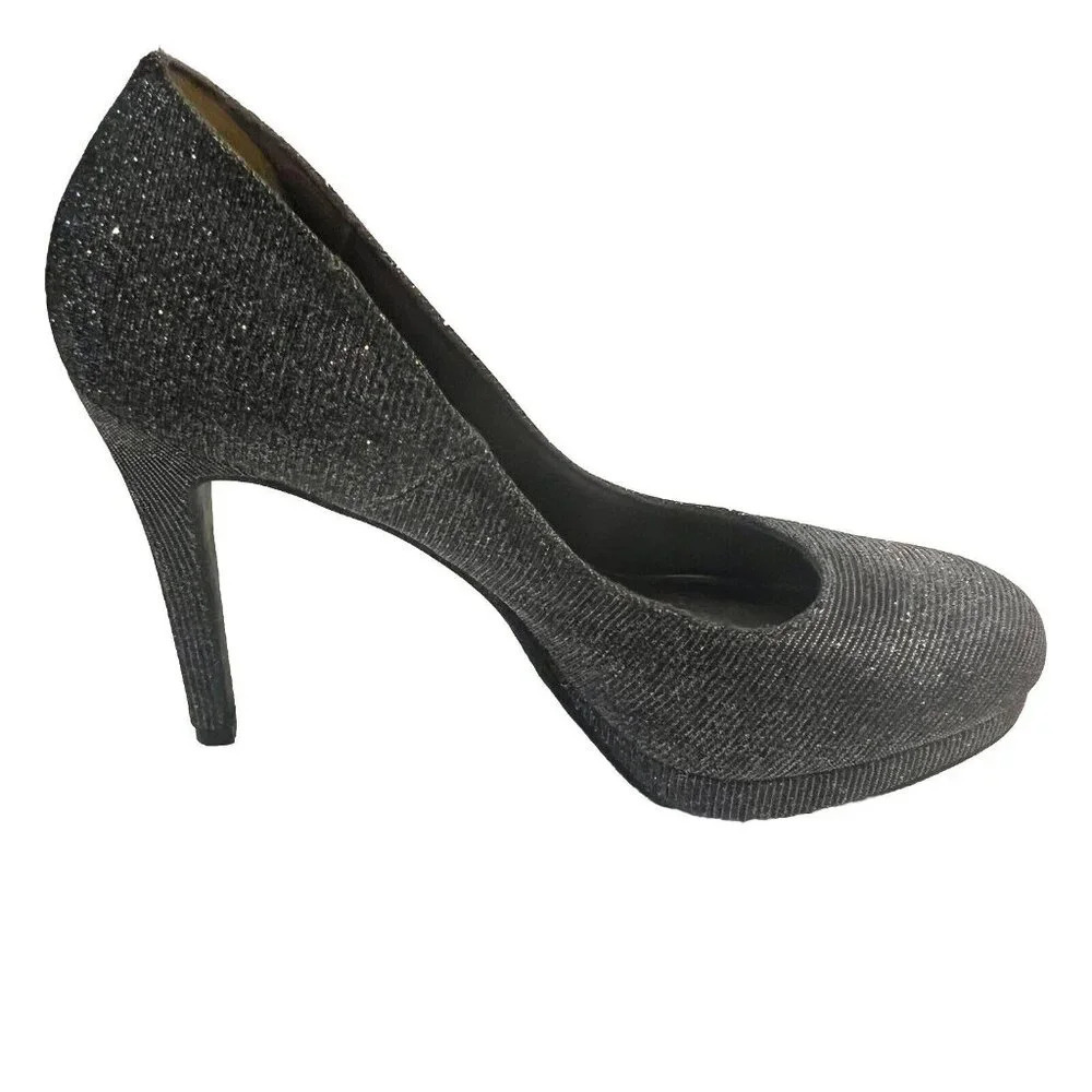 Fioni Night Women’s Heels Size 9.5 Silver Sparkly Evening Pumps Wedding Formal - Picture 2 of 9